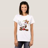 Reindeer Puzzled Funny Kerstpersonage T-shirt (Voorkant volledig)
