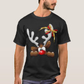 Reindeer Puzzled Funny Kerstpersonage T-shirt (Voorkant)