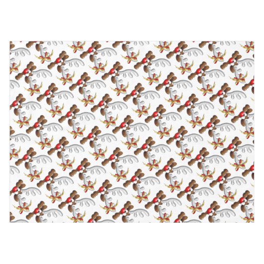 Reindeer Puzzled Funny Kerstpersonage Tafelkleed (Voorkant (Horizontaal))