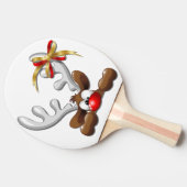Reindeer Puzzled Funny Kerstpersonage Tafeltennisbatje (Zijkant)