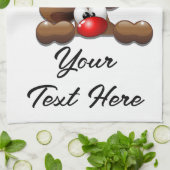 Reindeer Puzzled Funny Kerstpersonage Theedoek (Gevouwen)