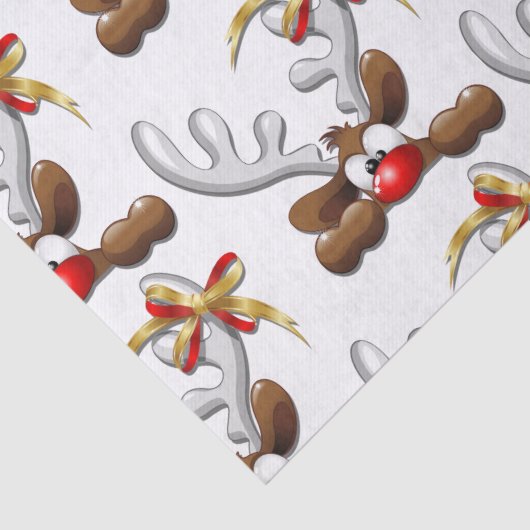 Reindeer Puzzled Funny Kerstpersonage Tissuepapier (Detail)