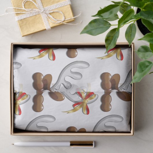 Reindeer Puzzled Funny Kerstpersonage Tissuepapier (Geschenk)