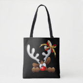 Reindeer Puzzled Funny Kerstpersonage Tote Bag (Voorkant)