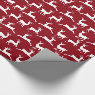 Reindeer Red White-kerstwrapppapier Cadeaupapier