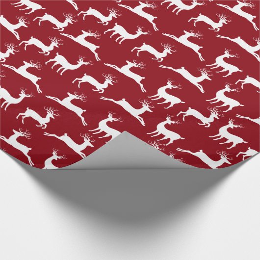 Reindeer Red White-kerstwrapppapier Cadeaupapier (Hoek)