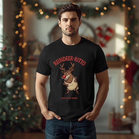 Reindeer-rito – Funny Christmas Burrito Pun  Tri-Blend Shirt