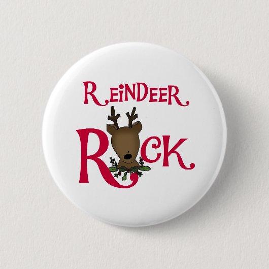 Reindeer Rock Ronde Button 5,7 Cm (Voorkant)