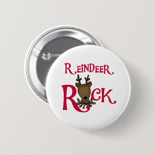 Reindeer Rock Ronde Button 5,7 Cm (Voorkant /achterkant)