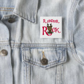 Reindeer Rock Tshirts en Gifts Vierkante Button 5,1 Cm (In situ)