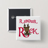 Reindeer Rock Tshirts en Gifts Vierkante Button 5,1 Cm (Voorkant /achterkant)