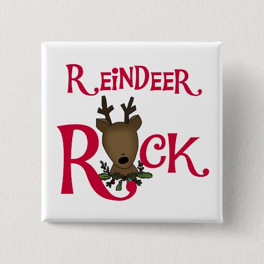 Reindeer Rock Tshirts en Gifts Vierkante Button 5,1 Cm (Voorkant)