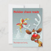 Reindeer Rudolph christmas fun wishes Postcard Feestdagenkaart (Voorkant)