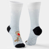 Reindeer Rudolph Red Nose Santa Crew Socks Sokken (Gebogen)