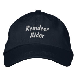 Reindeer Ruiter Navy Super Kerst Cheer Geborduurde Pet
