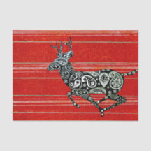 REINDEER RUNNING CHRISTMAS TISSUE PAPIER