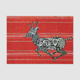 REINDEER RUNNING CHRISTMAS TISSUE PAPIER