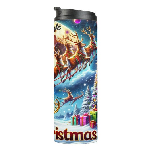 Reindeer Rush Through Starlit Skies Thermosbeker (Geroteerd rechts)