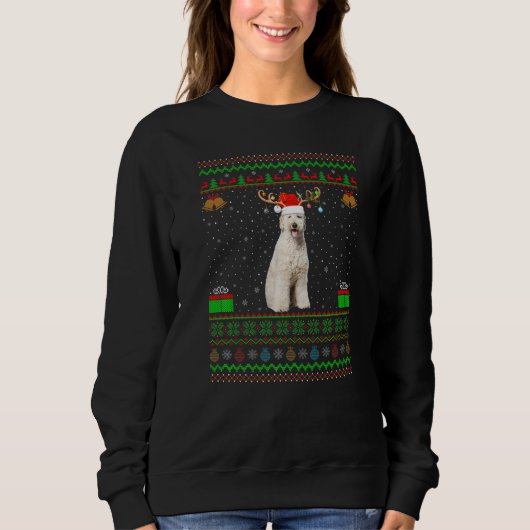 Reindeer Santa Hat Matching Ugly Labradoodle Chris Trui (Voorkant)