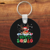 Reindeer Santa Hat Sped Squad Teacher Funny Christ Sleutelhanger (Voorkant)