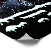 Reindeer Santa Riding Monster Truck Christmas Tree Poster (Hoek)