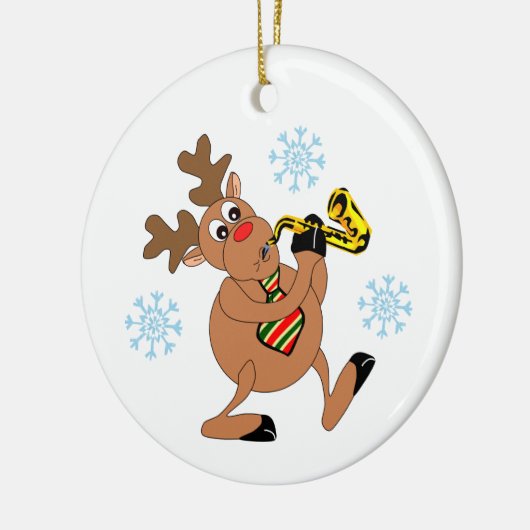 Reindeer Sax Player Ornament (Links)
