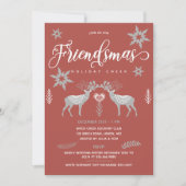 Reindeer Scandinavian Friendsmas Party Kaart (Voorkant)