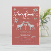 Reindeer Scandinavian Friendsmas Party Kaart (Staand voorkant)