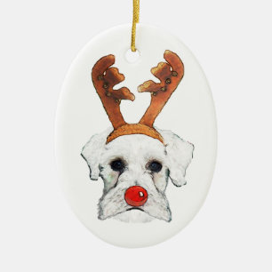 Reindeer Schnauzer Ornament