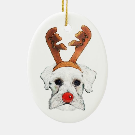 Reindeer Schnauzer Ornament (Achterkant)