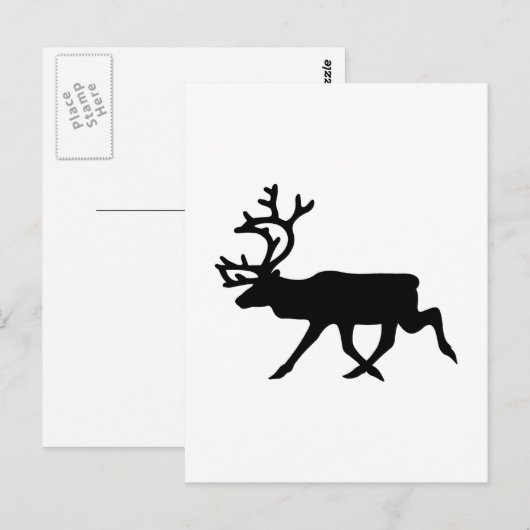 Reindeer Silhouette Briefkaart (Voorkant / Achterkant)
