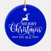 Reindeer Silhouette Christmas Greeting and Photo  Keramisch Ornament (Achterkant)