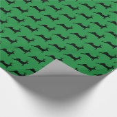 Reindeer Silhouettes Pattern Green Cadeaupapier (Hoek)