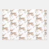 Reindeer Silver Snowflakes Christmas Trees Inpakpapier Vel (Voorkant 2)