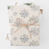 Reindeer Silver Snowflakes Christmas Trees Inpakpapier Vel (In situ)