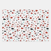 Reindeer Sleigh Chrismas Pine Trees Inpakpapier Vel (Voorkant)