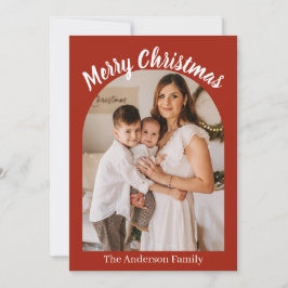 Reindeer Sleigh Christmas Photo Pine Trees Feestdagenkaart