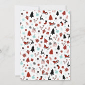 Reindeer Sleigh Christmas Pine Trees Feestdagenkaart (Achterkant)