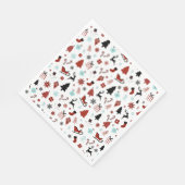 Reindeer Sleigh Christmas Pine Trees Servet (Hoek)