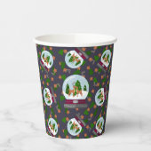 Reindeer Snow Globes Papieren Bekers (Links)