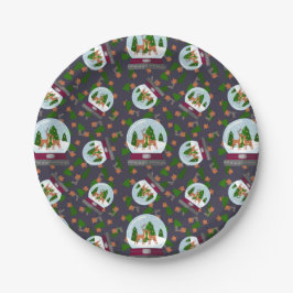 Reindeer Snow Globes Papieren Bordje