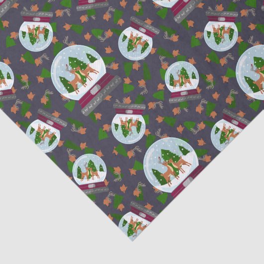 Reindeer Snow Globes Tissuepapier (Detail)