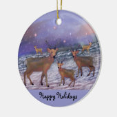 Reindeer Snowfall Holiday Ornaments Keramisch Ornament (Links)