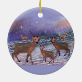 Reindeer Snowfall Holiday Ornaments Keramisch Ornament (Achterkant)