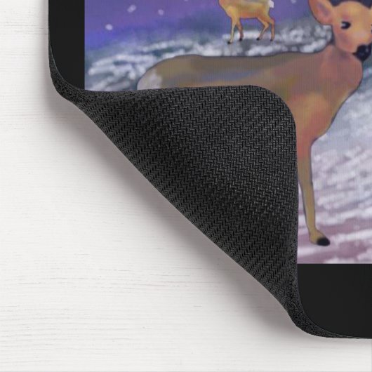 Reindeer Snowfall Mousepad Muismat (Hoek)