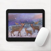 Reindeer Snowfall Mousepad Muismat (Met muis)