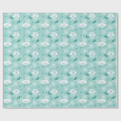 Reindeer Snowflake Blauwgroen blauw kerstpatroon Cadeaupapier (Vlak)