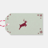 Reindeer snowflake Christmas Holiday Tag Cadeaulabel (Achterkant Horizontaal)