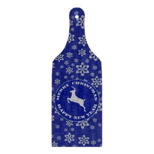 Reindeer Snowflake Christmas Snijplank (Voorkant)