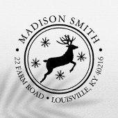 Reindeer Snowflake kerstcirkel Retouradres Zelfinktende Stempel